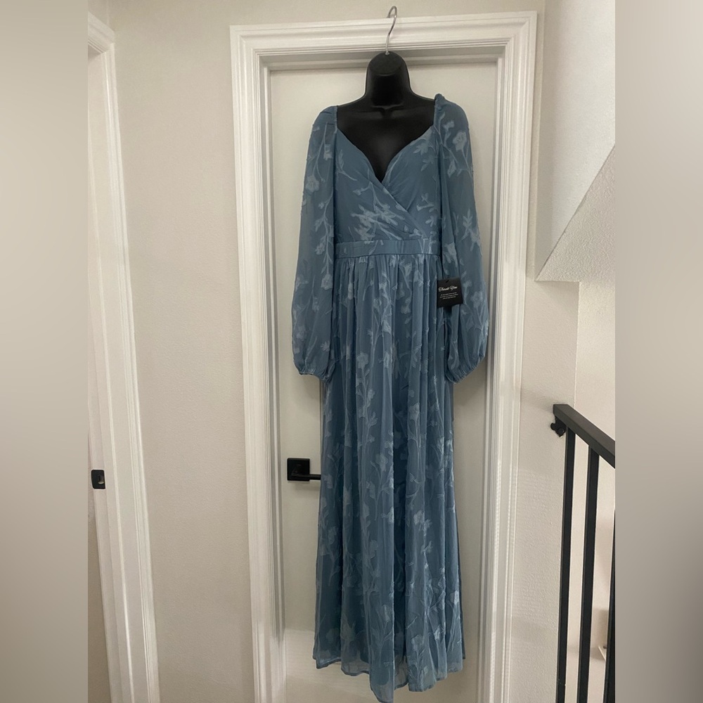 Soieblu - Maxi Dress - Chiffon (NWT), Dusty Blue (Size L)